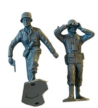 Army Men Toy Soldier plastic military figure vtg lot WW2 Marx gray Germa... - $19.69