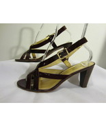 J CREW Elodie Strappy Deep Wine Patent Leather MADE ITALY Heels Sandals ... - $49.99
