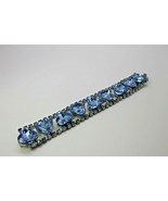 Vintage Blue Rhinestones Bracelet Retro Costume Statement Runway LG Clov... - $49.99