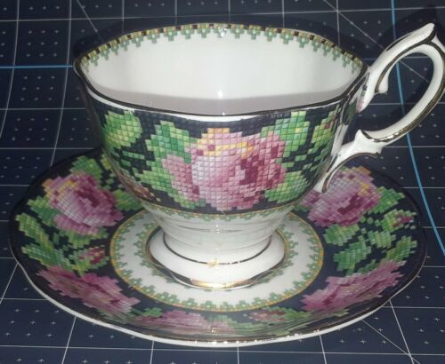 Primary image for Needle Point Royal Albert Crown China England Reg No 829286 Tea Cup Saucer