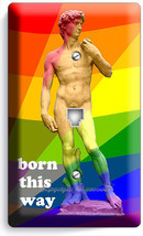 Michelangelo David Born This Way Rainbow Phone Telephone Cover Plates Gay Pride - $12.08