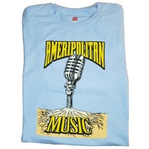 Ameripolitan Music Blue T-Shirt Size Large Hanes Tagless 100% Cotton Shirt - $18.99