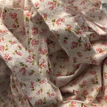Hand Torn DECO DARLINGS Morning Glories Cotton Fabric Ribbon - £2.68 GBP