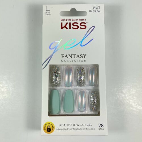NEW Kiss Nails Glam Fantasy Press or Glue Manicure Long Gel Coffin