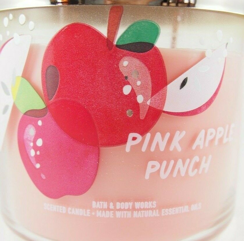 (1) Bath & Body Works Pink Apple Punch 3-wick Summer Scented Candle 14.5oz New