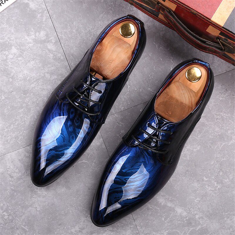 Men Dress Shoes Men Wedding Fashion Office Footwear High Quality Patent Leather