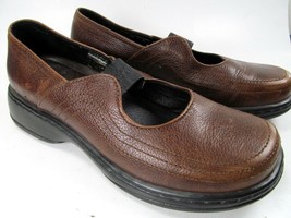 Dansko Distressed Brown Leather Stretch Strap Mary Jane Shoes Size 38 US 7.5-8 - $16.66
