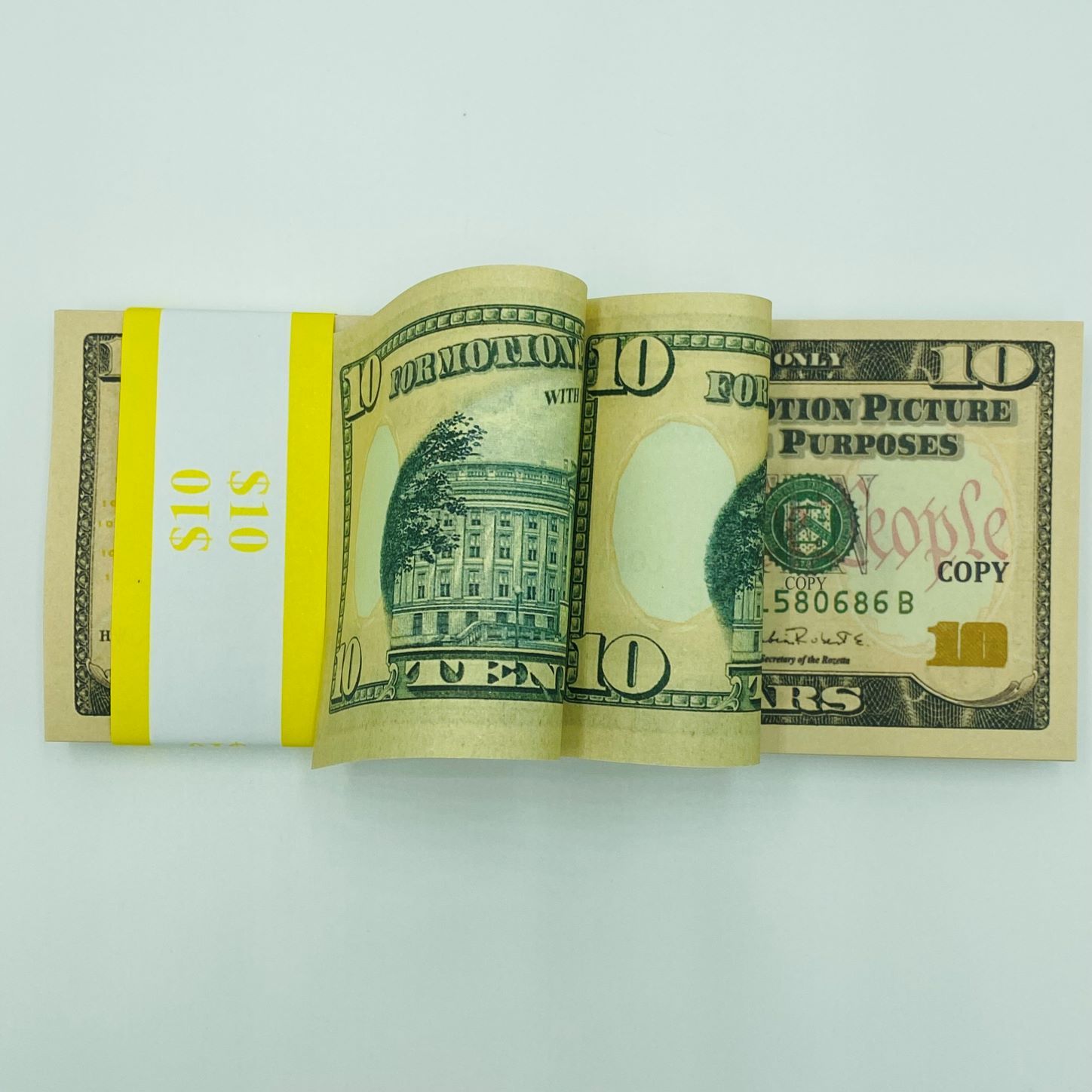 100 Pcs $10 Prop Money Double Sided Full Print Realistic That looks ...