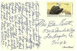 1970 American Bald Eagle 6 cents US Postage Stamp Scott #1387 on Postcard - $7.87