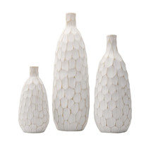 3-Piece White Ceramic Pebble Vase Set - $115.05