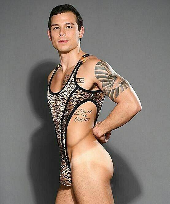 Andrew Christian Singlet Plush Tiger Jungle Y-Thong T Back 92171 55