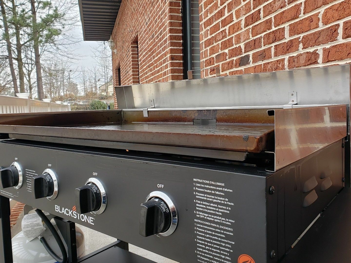 36" Blackstone Griddle stainless cover lid & windscreen reargridddle