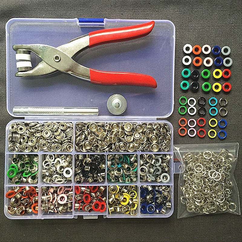 Pliers and eyelets snap button fasteners tool set 9.5mm prong buckle popper stud