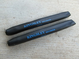 Lot of 2 KINGSLEY RECORDER SOPRANO w/OEM Original CASE &amp; Cleaning Stick - $9.85