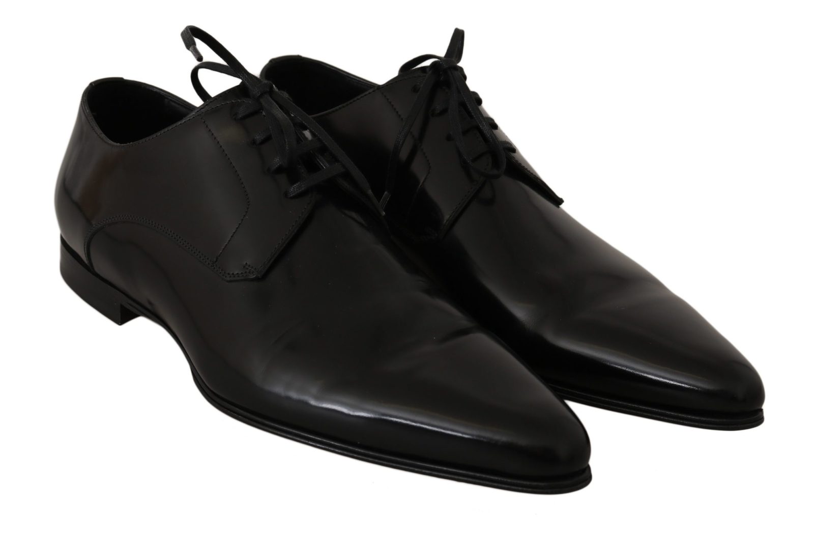 Black Leather Derby James Bond Shoes - Fashion