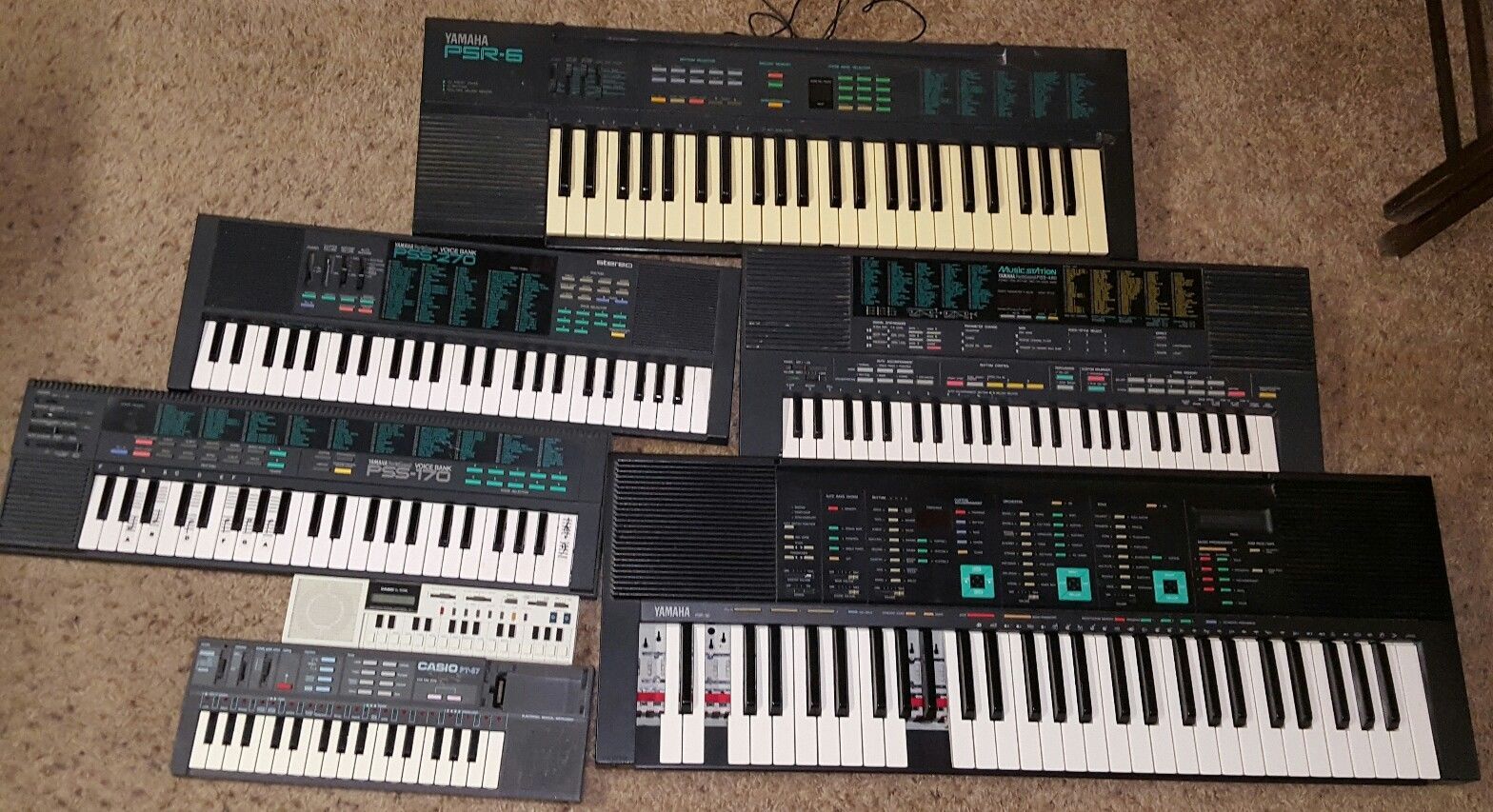 7 VINTAGE KEYBOARDS YAMAHA PSS480 PSR90 PSS270 PSS170 PSR6 +more