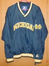 Vintage 90&#39;s Starter Michigan Pullover Jacket Windbreaker Size Large NCAA - $49.01