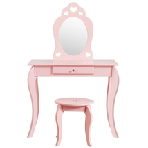 Kids Princess Makeup Dressing Play Table Set with Mirror image 9