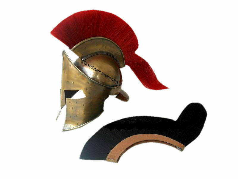 Medieval King Leonidas Spartan Helmet W/red Plume Greek Helmet Larp Replica