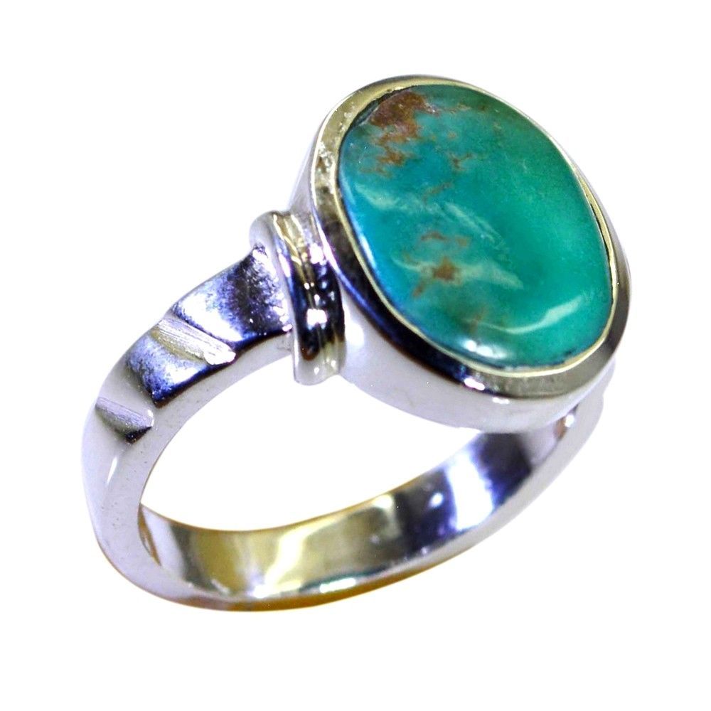 Genuine Turquoise 925 Silver Ring For Women Size 5,6,7,8,9,10,11,12 ...