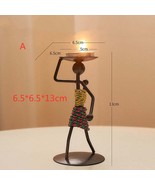 African art tealight candle holder handmade iron candlesticks - $5.99