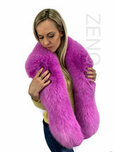 Arctic Fox Fur Stole 70' (180cm) Saga Furs Light Purple Fur Collar Wrap Scarf image 7