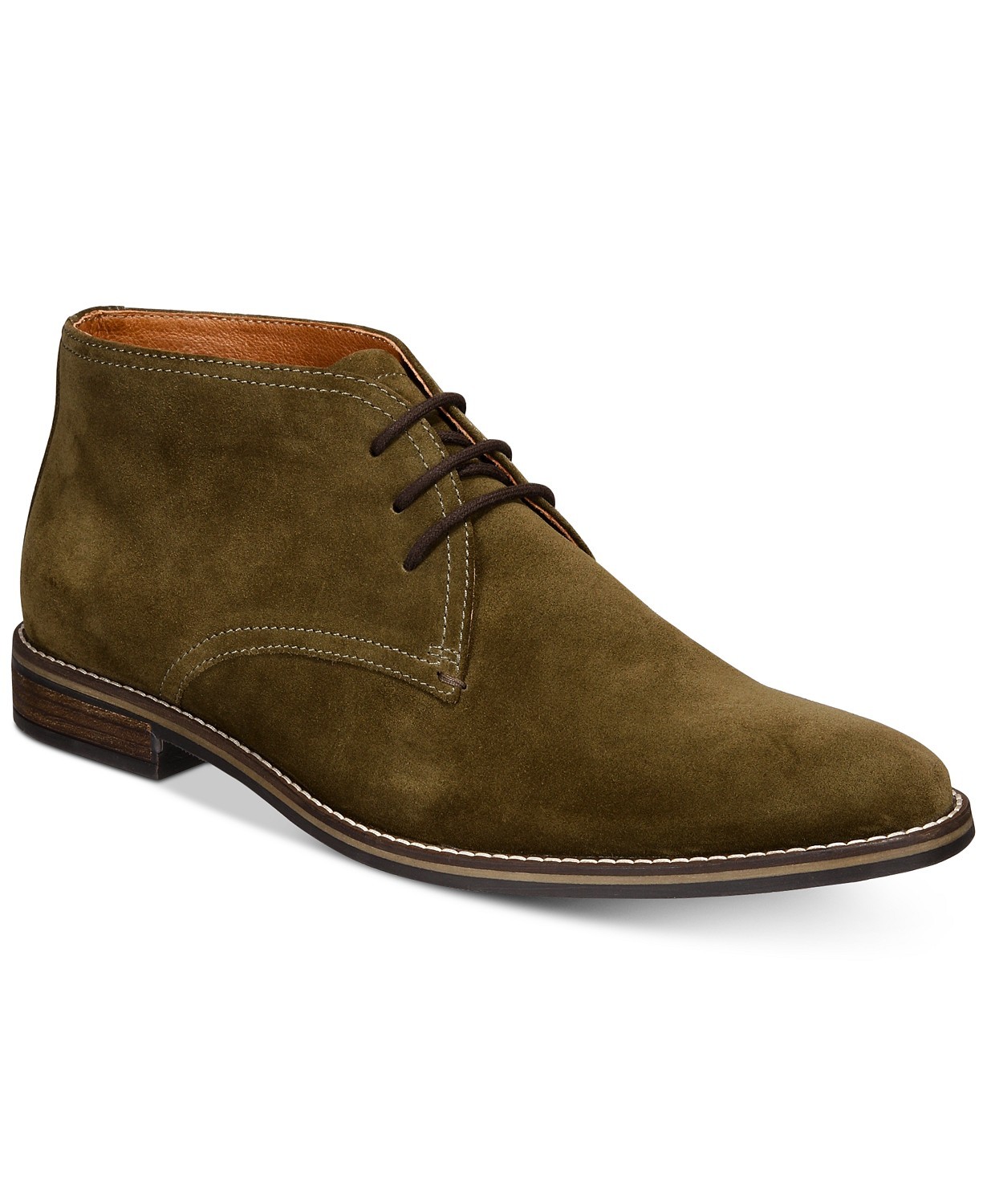 Hand Made Men Green Chukka Suede Derby LaceUp Genuine Leather Ankle Boot US 7-16