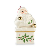Lenox Holiday Pattern Santa Stackable Salt &amp; Pepper Shakers - $28.88