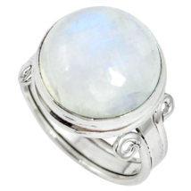 Beautiful Moonstone Ring, Size 8 US, 925 Silver, Handmade - $32.00