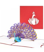 Peacock 3D Pop-Up Cards Birthday Animal Greeting Card Postcards with Env... - $13.72