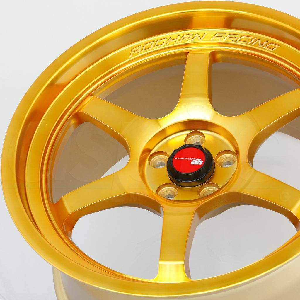 One 18x9.5 Aodhan AH08 AH8 5x100 30 Gold Wheels Rims - Wheels