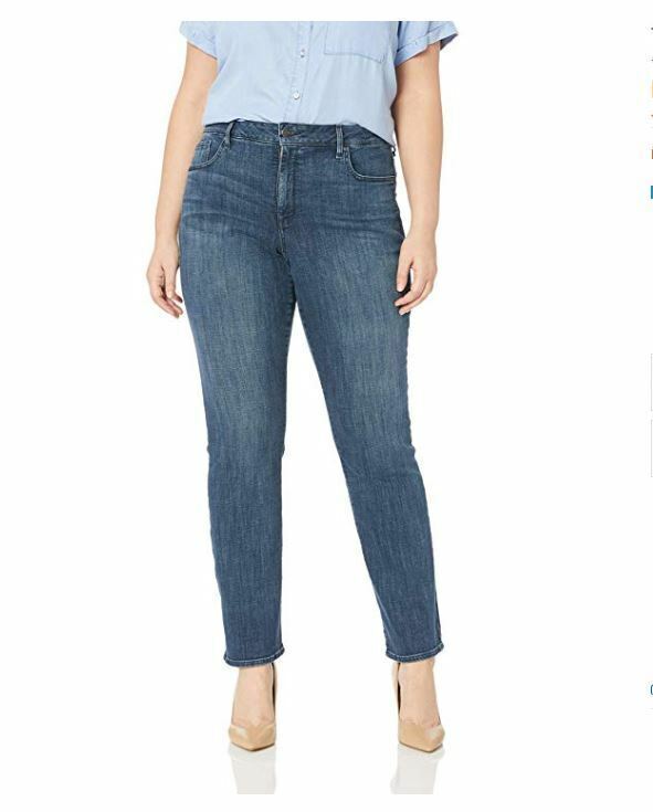 NYDJ Women's Marilyn Straight Leg Denim Jeans, Lupine, 18 Blue 32 Inseam 16 LO