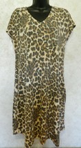 Animal Print Polyester Pull Over Knee Length Dress Cap Sleeves Size Medium - $21.66