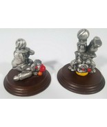 Vintage George Good Pewter Clown Figures Figurines Lot of 2 Balancing Ball - $24.24