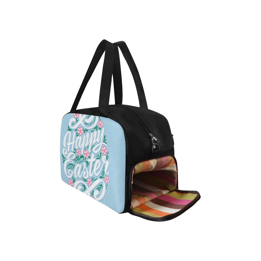 Colorful Happy Easter Calligraphy Paint Yoga Gym Totes ...