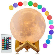 16 Colors Led Night Light 3D Print Moon Light With Stand Lamp, Remote/Touch - $24.27+