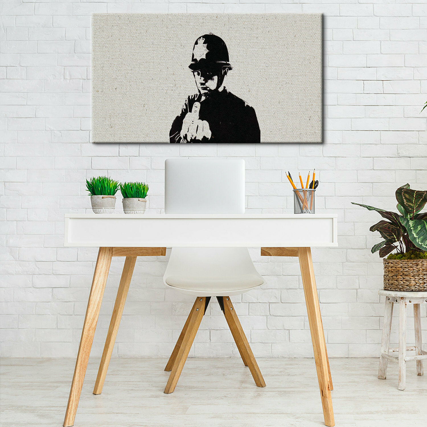 Banksy Policeman Canvas Art Officer Gift Police Man SilhouetteFrame ...