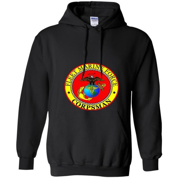 Image of FLEET MARINE FORCE CORPSMAN USMC MARINES T-Shirt Hoodie