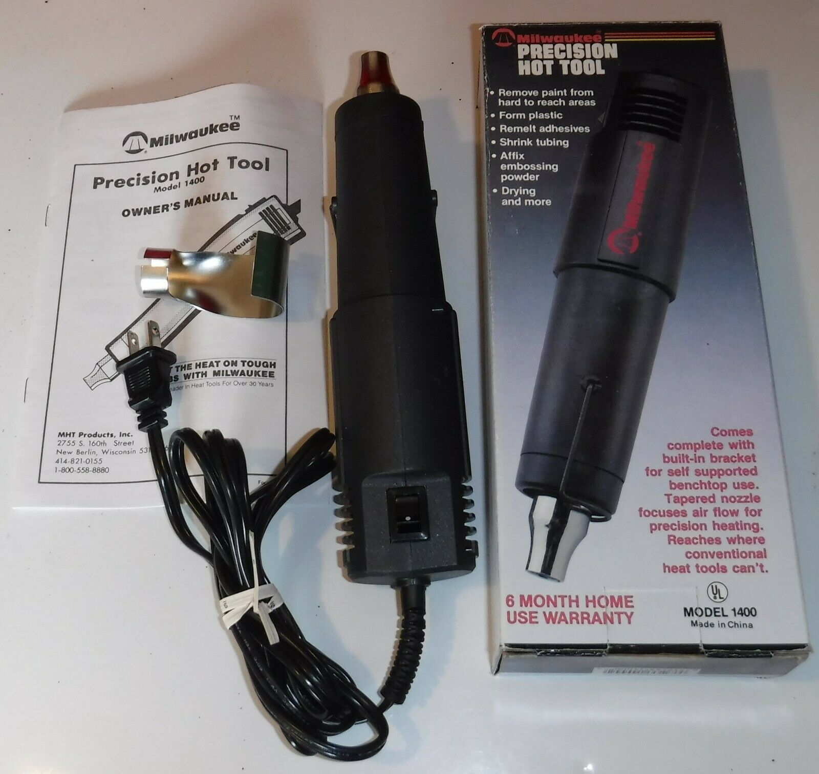 Milwaukee Precision Hot Tool Model 1400 Heat Gun With Original Box