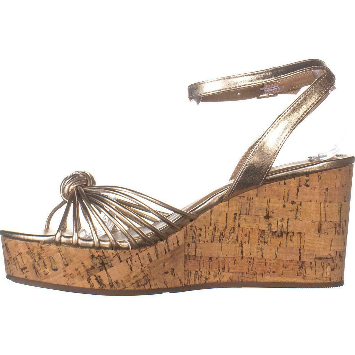 ESPRIT Vivianne Strappy Wedge Sandals 908, Gold, 9.5 US - Sandals & Flip Flops