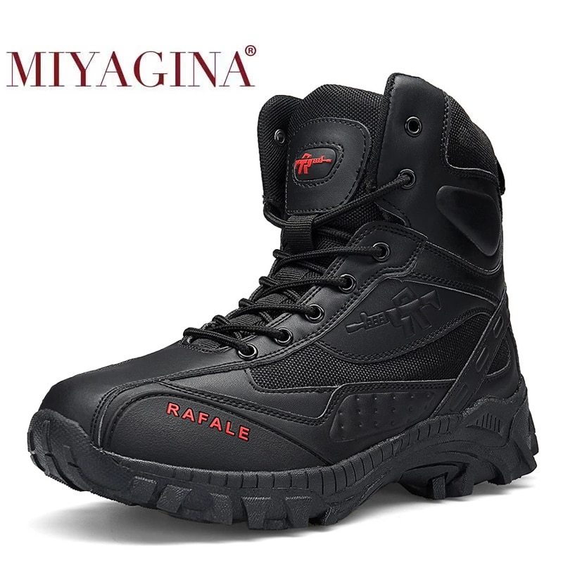 2021 Military Ankle Boots Men Outdoor Leather Combat Man Boots Army