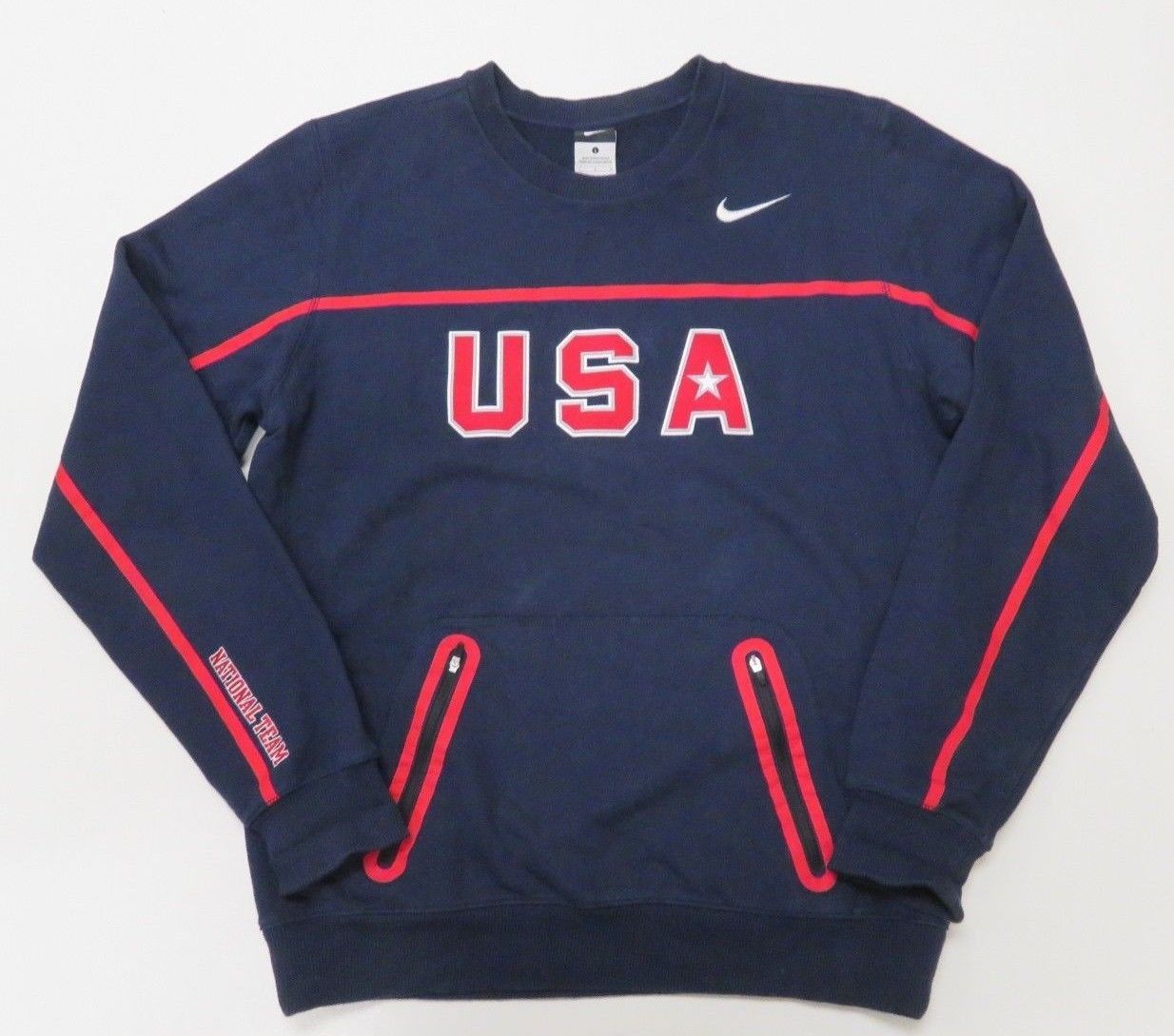 Nike USA Sweatshirt National Team Sewn Vintage Crew Blue Mens Large ...