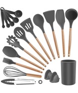 19 Pcs Silicone Cooking Utensils Set + Holder Non Toxic Heat Resistant N... - $35.49