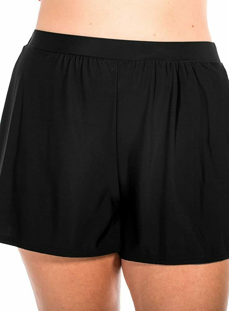 Miraclesuit BLACK Plus Size Tummy Control High Waistline Swim Shorts ...