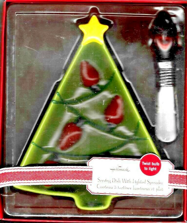 Primary image for Vintage Hallmark Christmas Tree Dish With Lighted Spreader - NIB