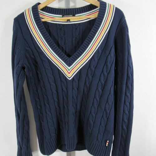 Hudsons Bay Company Sweater Womens Large L Cable Knit V Neck - Sweaters