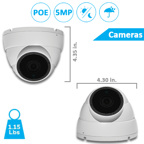 CTVISION 5.0MP (2592x1944) HD PoE Outdoor IP66 Onvif IP Security CCTV Camera