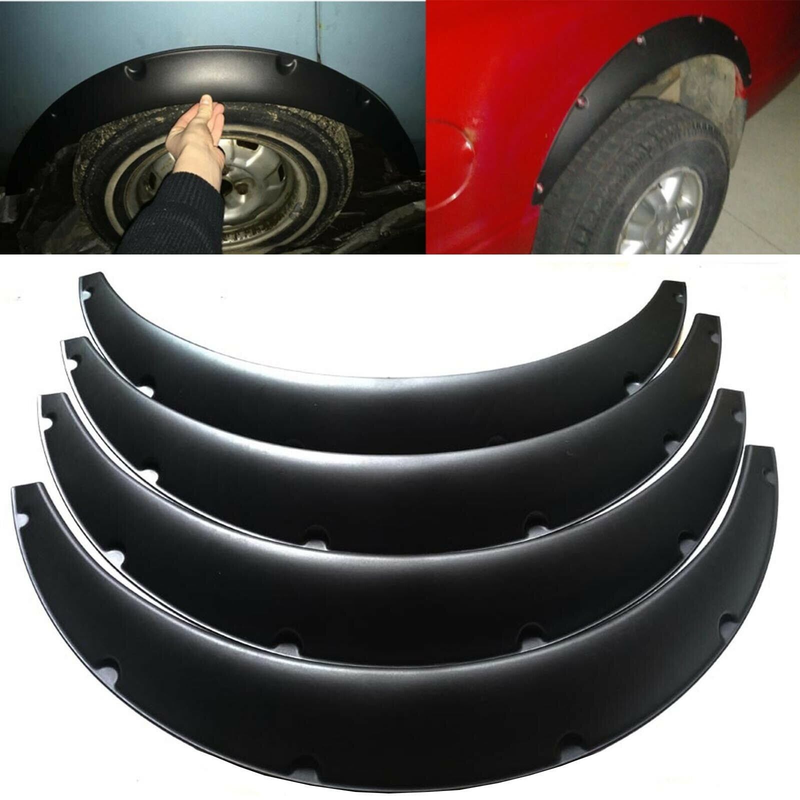 4PCS 50mm/75mm Universal Fender Flares Wide Body Kit Wheel Arches ...