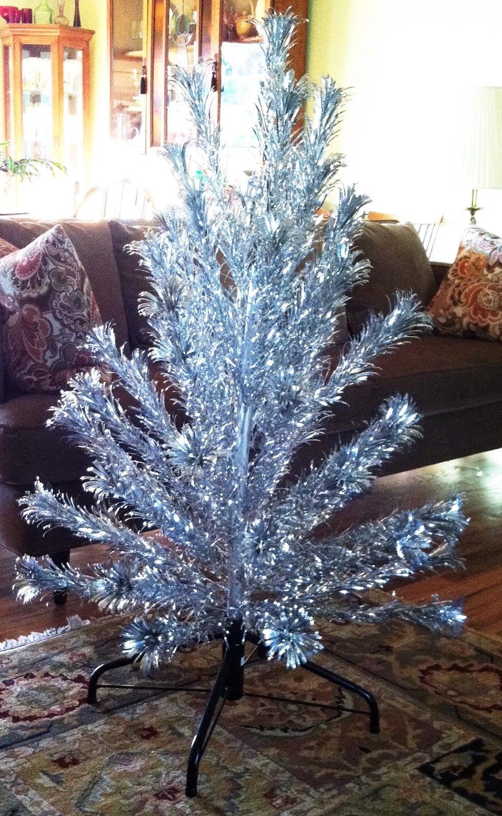4 ft Evergleam Aluminum Christmas Tree 55 Branches Original Box Sturdy