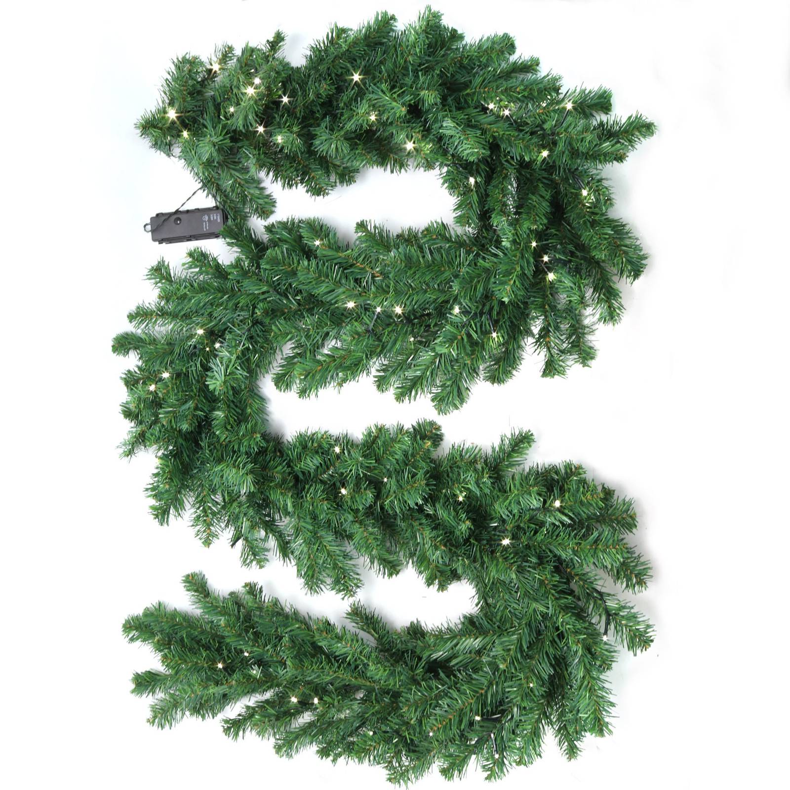 9' Pre-Lit Artificial Pine Garland Northern Spruce 12 Diameter 240 Tips /100LED